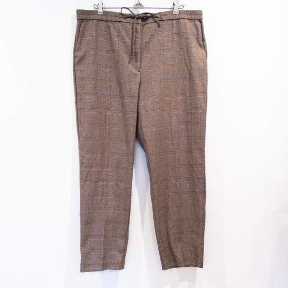 J. Jill Pants - J. Jill Tan Black Herringbone Checkered Dress Pants Size Large